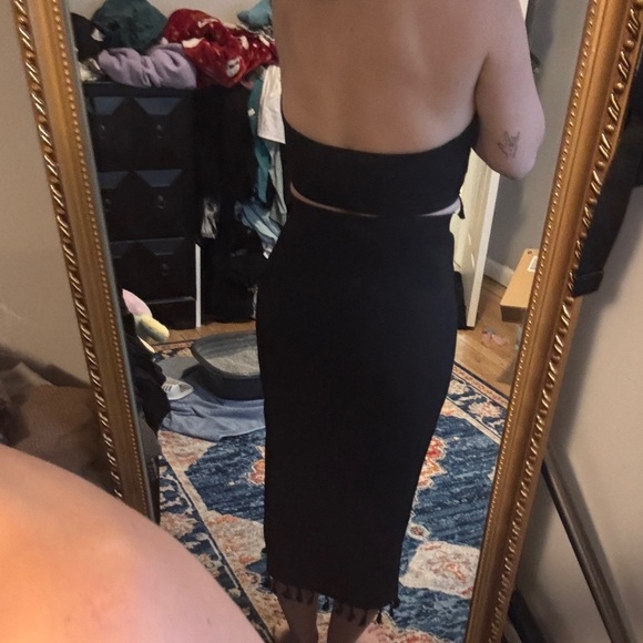 Black Fringe Two-Piece Set - Picture 3 of 3